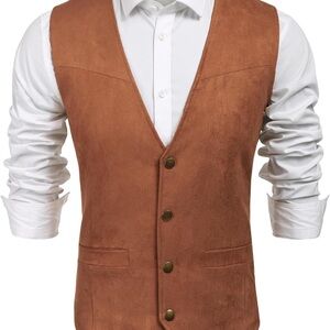 Men's Brown Suede Vest